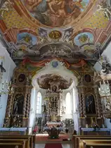 Pfaffenhofen an der Glonn, Alt�re und Deckengem�lde in der St. Michael Kirche (13.09.2015)
