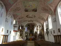 Gro�mehring, Pfarrkirche zu unserer lieben Frau, Chor sp�tgotisch, barocke Ausstattung von 1728 (25.12.2015)