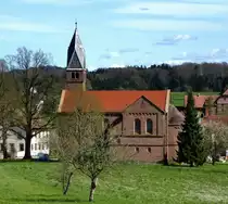 Mu�bach, ein Ortsteil von Freiamt, die 1899-1901 erbaute Kirche im Stil der Neoromanik, April 2015