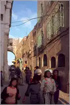 Jerusalem. Alltagsbetrieb in der Via Dolorosa. Scan eines Dias vom M�rz 1978.