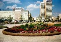 BERLIN, Sommer 1993: Alexanderplatz mit Blumen !
