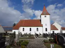 Wagenhofen, kath. Pfarrkirche St. Martin, fr�hgotische Chorturmkirche, 1937 verl�ngert (06.03.2016)