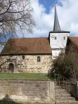 Obermerzbach, Ev. St. Michael Kirche, erbaut um 1200, �lteste Kirche im Landkreis Ha�berge (24.03.2016)