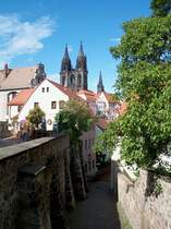 Meissen, Blick aus westlicher Richtung zum Mei�ner Dom; 18.05.2003

