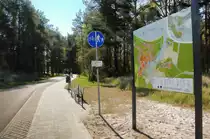 Die Europapromenade zwischen Ahlbeck und Świnoujście (Swinem�nde) im polnischen Teil von Usedom (Uznam) aufgenommen. Aufnahme: 6. Mai 2016.