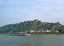 Die Festung Ehrenbreitstein gegen�ber dem Deutschen Eck in Koblenz. 16.9.2006
