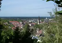 Ettlingen, Blick �ber die Stadt in die Rheinebene, Aug.2015