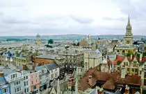 Blick �ber Oxford vom University-Tower. Bild vom Dia. Aufnahme: Juni 1991.