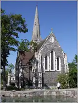 Kopenhagen. Neben dem Gefion-Brunnen steht die St. Albans Kirke, die 1897 f�r die anglikanische Gemeinde gebaut wurde. 02.06.2016