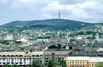 Blick auf P�cs in n�rdlicher Richtung. Bild vom Dia. Aufnahme: Juni 1990.