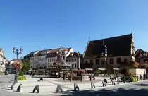 Molsheim im Elsa�, Blick �ber den Marktplatz, Sept.2015