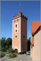 Kamenz. Der Rote Turm ist der Rest des Pulsnitzer Tores in der ehemaligen Stadtmauer. 24.06.2016