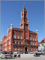 Kamenz. Das Rathaus am Markt wurde 1847/48 im Stil eines venezianischen Palazzo errichtet. Der Vorg�ngerbau war 1842 einem Feuer zum Opfer gefallen. 24.06.2016