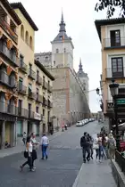 TOLEDO (Provincia de Toledo), 04.10.2015, Blick von der Plaza de Zocodover auf eine Ecke des Alc�zar