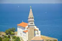 Kathedrale St. Georg in Piran. Aufnahme: 26. Juli 2016.