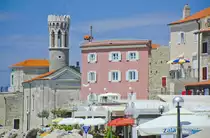 Venezianische Architektur in Piran. Aufnahme: 26. Juli 2016.