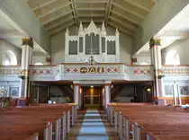 Vrigstad, Orgelempore in der Ev. Kirche (12.06.2016)