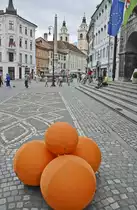 Mestni trg in Ljubljana. Aufnahme: 1. August