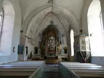 G�rdsl�sa, Altar und Kanzel von 1666 in der Ev. Kirche (13.06.2016)