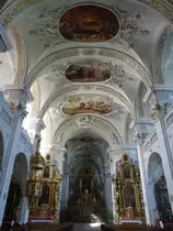 Disentis, Klosterkirche St. Martin, Hochaltar von Melchior Stadler, Gem�lde von Fritz Kunz (25.09.2016)