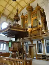 Apeldoorn, Kanzel und Orgel in der Grote Kerk (20.08.2016)