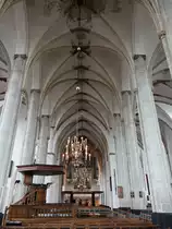 Amersfoort, St. Joris Kirche, dreischiffige Hallenkirche, erbaut im 13. Jahrhundert, Gew�lbe- und Wandmalereien aus dem 14. Jahrhundert (21.08.2016)