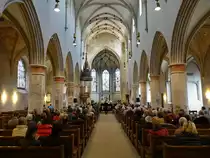 Markgr�ningen, Innenraum der St. Bartholom�us Kirche (10.04.2016)