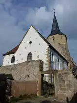 Tamm, sp�tgotische St. Bartholom�us Kirche, erbaut 1450 (10.04.2016)