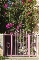 Gartent�r in Platanias - Kreta. Aufnahme: 23. Oktober 2016.