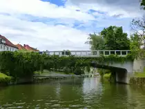 Ljubljana, Br�cken �ber die Ljubljanica im Stadtgebiet, Juni 2016