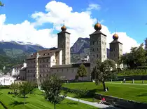 Brig, Stockalperschloss, S�dwestansicht mit dem Schlosspark - 04.11.2008