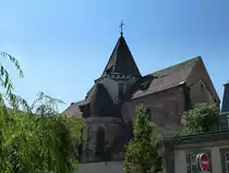 Stra�burg, die katholische St.Stephans-Kirche im romanisch-gotischen Stil, stammt aus der Zeit um 1200, Aug.2016