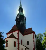Die St. Kilian Kirche von Bad Lausick. Aufgenommen im Juli 2016.