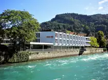 Thun, Hotel Freienhof, Anbau mit Blick auf die Aare - 30.08.2011