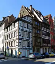 Stra�burg, Fachwerkbauten am Quai Saint-Nicolas, Juli 2016