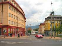 Liberec, Blick vom Bahnhofsplatz zur Stadt. Aufnahme Sommer 2004

auch f�r Kategorie Tschechien/St�dte /Liberec