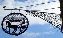 Stra�burg, Wirtshausschild am Alten Zollhaus, Juli 2016