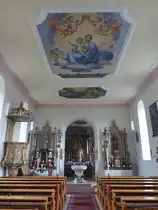 Liebenstadt, neubarocke Alt�re in der St. Michael Kirche, Gem�lde von Georg Lang (26.05.2016) 