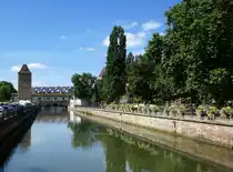 Stra�burg, Blick �ber den Ill-Kanal zu den Gedeckten Br�cken, Juli 2016