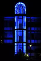 27.09.2016 Gl�sener Au�enaufzug bei Nacht in Neuhausen auf den Fildern