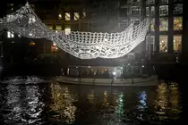 Lichtkunst am Herengracht in Amsterdam. Aufnahme: 3. Januar 2017.