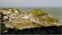 Ilfracombe. Blick vom Hillsborough auf die Kleinstadt an der Nordk�ste Devons.
Scan eines Fotos vom Sommer 2002. 