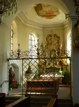 St.M�rgen, Blick in die Josephskapelle an der S�dseite der Pfarr-und Wallfahrtskirche, Juli 2015