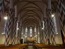 G�ttingen, Innenraum mit gotischem Fl�gelaltar von 1402 der Stadtkirche St. Jacobi (08.03.2017) 