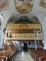 Niklasreuth, Orgelempore in der St. Nikolaus Kirche (03.07.2016)