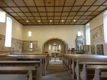 Talheim, Ev. St. Kilian Kirche, die �ltesten Bauteile im Turm stammen wohl aus dem 11. Jahrhundert, gotische Wandmalereien, Langhaus um 1450, Grabmale der Herren von Talheim (24.07.2016)