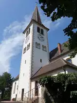 Biengen, St. Leodegar Kirche, erbaut 1730, Teile des Turm stammen von einem Vorg�ngerbau (15.08.2016)