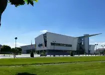 H�ningen (Huningue), das Kulturzentrum dient seit 2002 f�r Veranstaltungen verschiedenster Art, Juli 2017