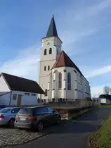 Gergweis,  sp�tgotische Pfarrkirche Maria Verk�ndigung, erbaut von 1450 bis 1485 (20.11.2016)