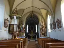 Obergrafendorf, neugotische Alt�re und Kanzel in der Pfarrkirche St. Stephan (20.11.2016)